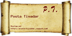 Posta Tivadar névjegykártya
